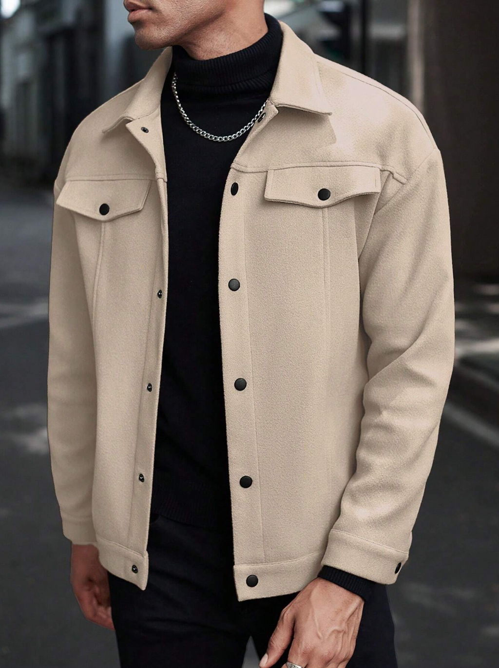 Men's Casual Button-Front Drop Shoulder Shacket (Pack of 2)