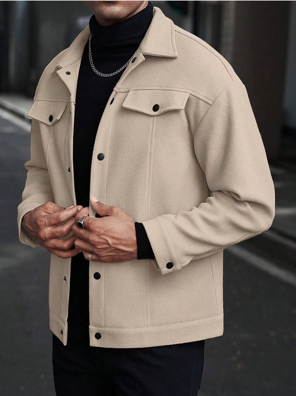 Men's Casual Button-Front Drop Shoulder Shacket (Pack of 2)