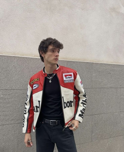 Marlboro Leather Racing Jacket l Unisex Racing Jacket